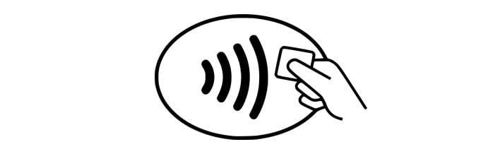 The symbol represents contactless payment - means the ability to pay with a card or device without touching the terminal.