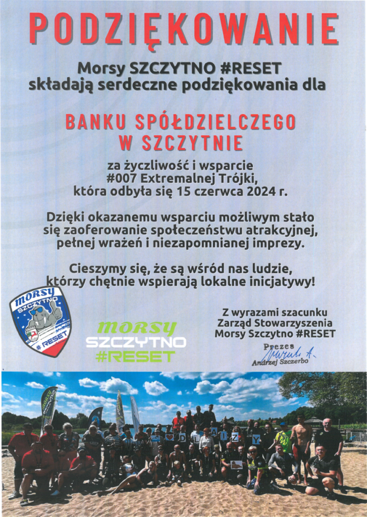 Podziękowanie od Morsów "Szczytno"