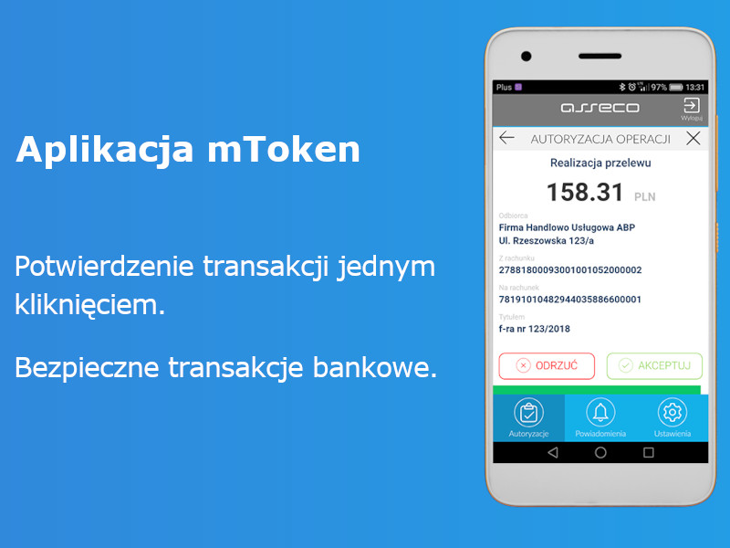 mToken – nowe narzędzie bankowości  internetowej – sprawna autoryzacja operacji w serwisie transakcyjnym